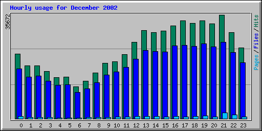Hourly usage for December 2002